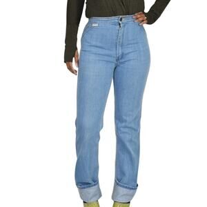 Vintage Renard Jeans Blue High Waist Straight Bareback 80s French Cut Tight 25